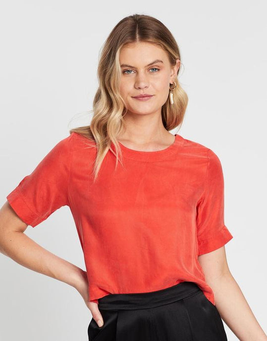 Emma Crop Cotton-Silk Top