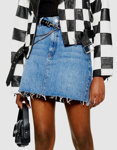 MOTO Denim Mini Skirt